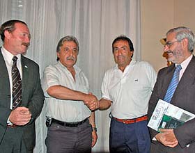 Roldn y Rebottaro juntos, antes del Clsico.
